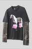 Horse Graphic Camo Layered Long Sleeve T-Shirt
