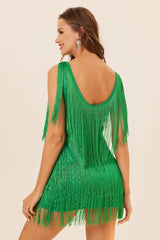 Plus Size Sleeveless Tassel Mini Dress