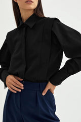 Elegant Structured Shoulder Blouse