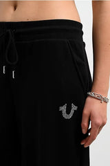 Rhinestone Print High Waist Wide Leg Pants