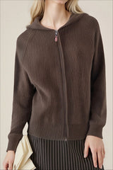 Oversized Hooded Zipper Sweater