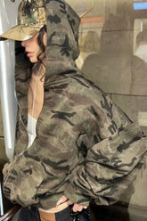 Camouflage Harajuku Zipper Hoodie