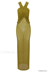 Carleigh Ruche Maxi Charming Dress With Headscarf