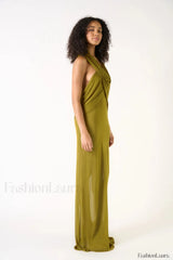 Carleigh Ruche Maxi Charming Dress With Headscarf