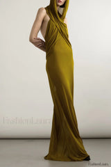 Carleigh Ruche Maxi Charming Dress With Headscarf