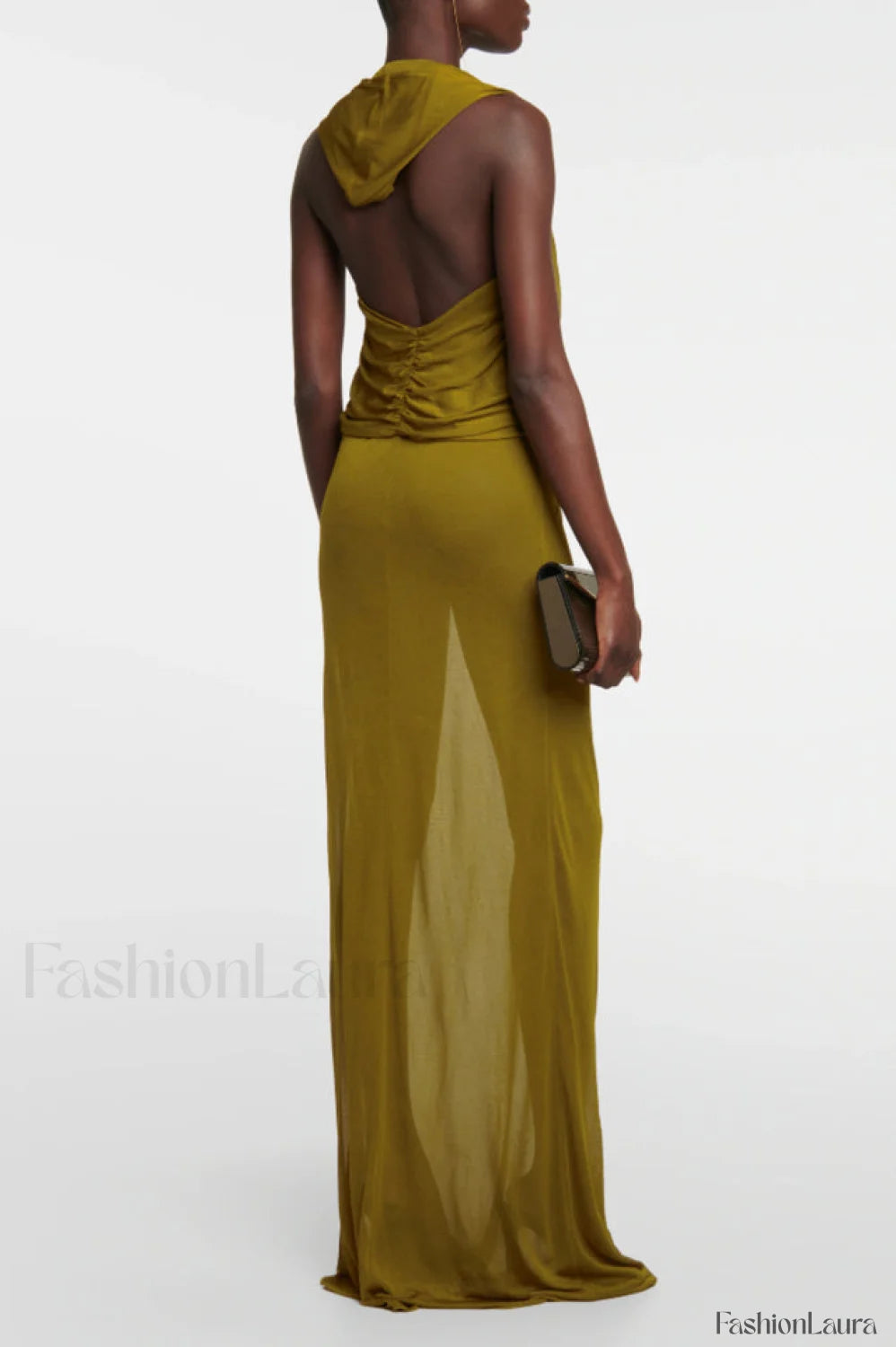 Carleigh Ruche Maxi Charming Dress With Headscarf