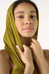 Carleigh Ruche Maxi Charming Dress With Headscarf