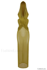Carleigh Ruche Maxi Charming Dress With Headscarf XS / 1#