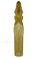 Carleigh Ruche Maxi Charming Dress With Headscarf XS / 1#