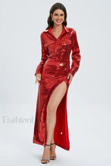 Carlotta Sequin Top Charming + Skirt Set XS / Red