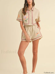 Casual Loose Top Shorts Two Piece Set