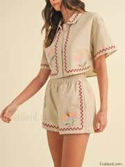 Casual Loose Top Shorts Two Piece Set