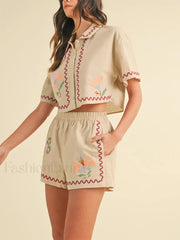 Casual Loose Top Shorts Two Piece Set