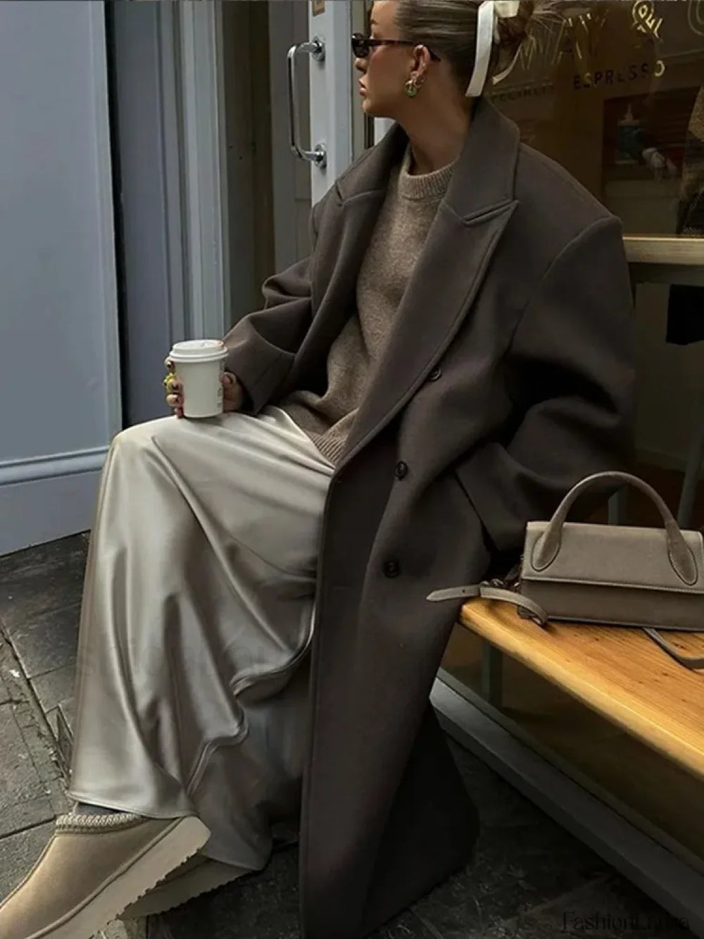 Casual Solid Double Breasted Long Overcoats