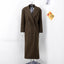 Casual Solid Double Breasted Long Overcoats Dark Brown / S