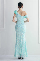 Embellished One Shoulder Mermaid Formal Dress