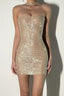 Rhinestone Halter Backless Mini Dress