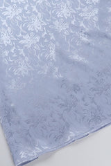 Jacquard Spaghetti Strap Backless Tie Waist Prom Dress