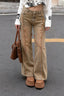 Distressed Frayed Detail Panel Straight Leg Jeans