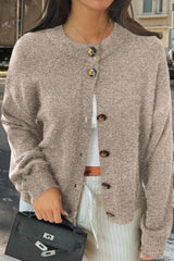 Minimalist Button Long Sleeve Christmas Cardigan