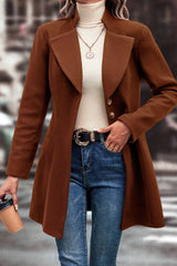 Slim Fit Wool Blend Lapel Overcoat