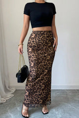 Mesh High Waist Split Casual Skirt