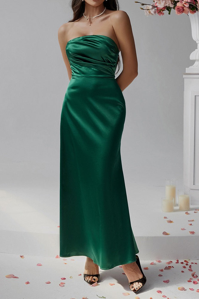 Solid Bustier Bodycon Gown Formal Dress