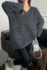 V Neck Sequin Oversized Sweater