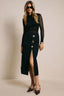 Metal Buckle High Waisted Slim Split Skirt
