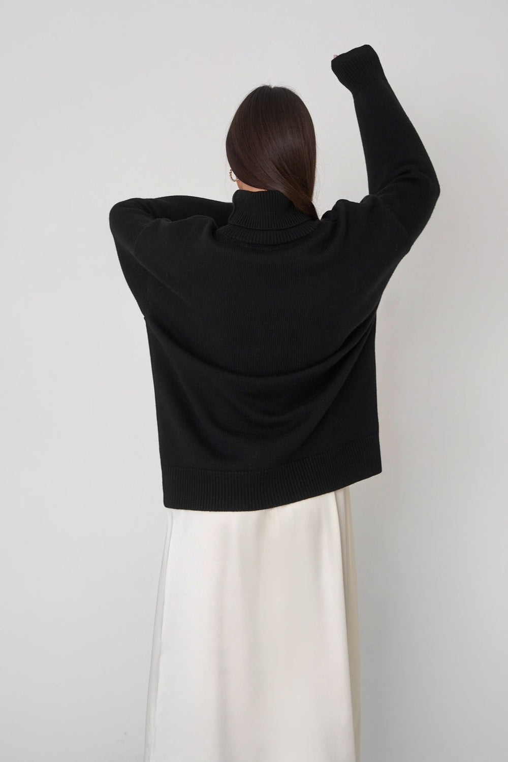 Basic Solid Knit Turtleneck Sweater