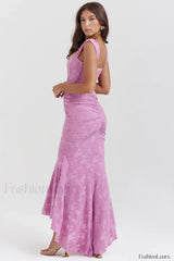 Cesca Retro Cream Charming White Floral Maxi Dress