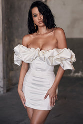 Boned Ruffle Mini Party Dress