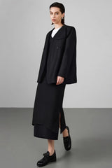 Double Breasted Wool Blend Blazer