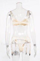 Chain Bra & Charming Underwear Garter Belt Set