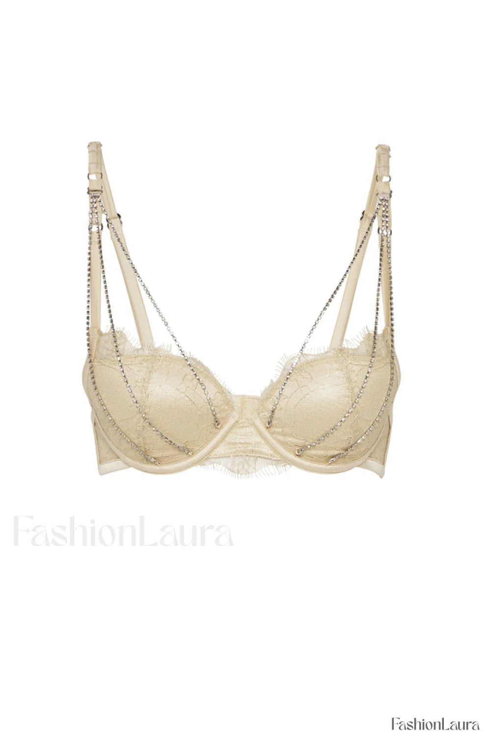 Chain Bra & Charming Underwear Garter Belt Set