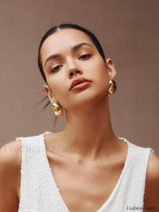 Chunky Teardrop Graceful Statement Earrings Gold / One Size Earrings