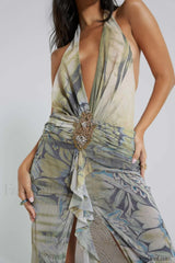 Cindy Plunge Stylish Maxi Dress