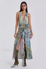 Cindy Plunge Stylish Maxi Dress