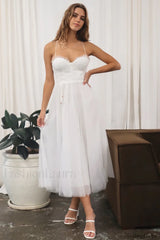 Cindy Tulle Stylish Midi Dress S / White