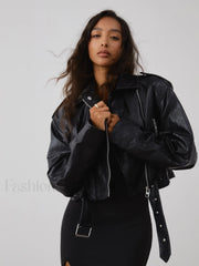 City Walk Graceful Faux Leather Jacket PU Leather Jackets