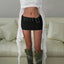 Classic Belted Party Mini Skirt Black / S