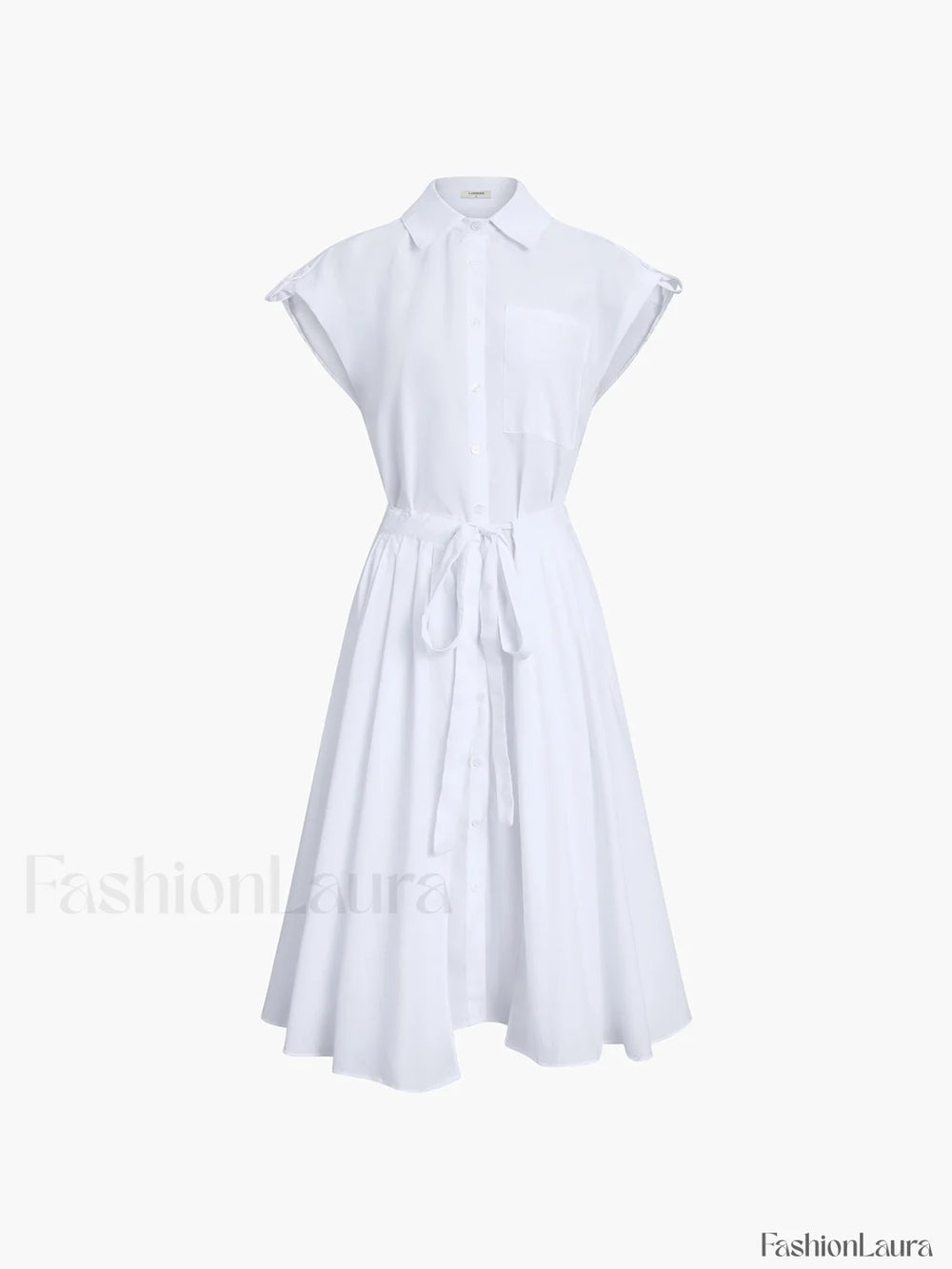 Cotton Blends Sleeveless Trendy Split Midi Dress Dresses