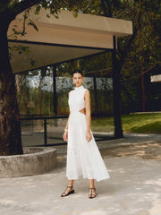 Cotton & Linen Trendy Elegant Cutout Long Dress Dresses