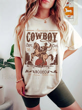 Cowboy Print Casual Crew Neck Spring T Shirt