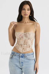 Cream Paisley Stylish Lace Top