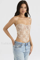 Cream Paisley Stylish Lace Top