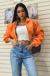 Cropped Zip Up Hoodie