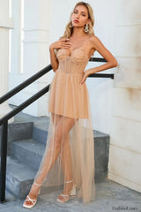 Crystal Embellished Stylish Corset Gown