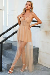 Crystal Embellished Stylish Corset Gown