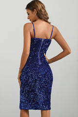 Sequin Spaghetti Strap Midi Dress